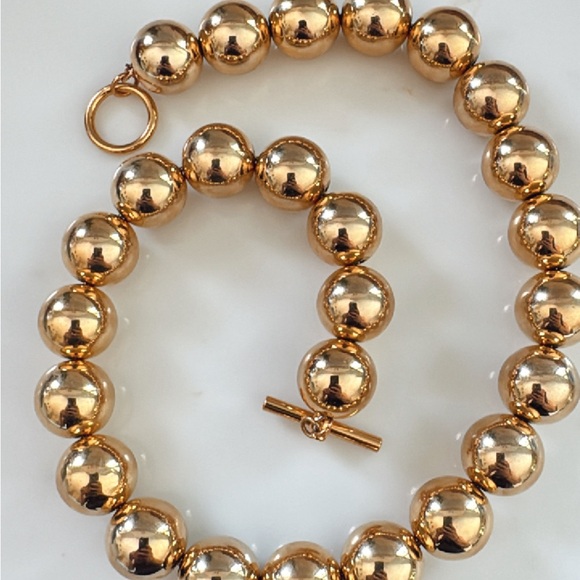 Extra Large Gold Beaded Necklace - Picture 12 of 12